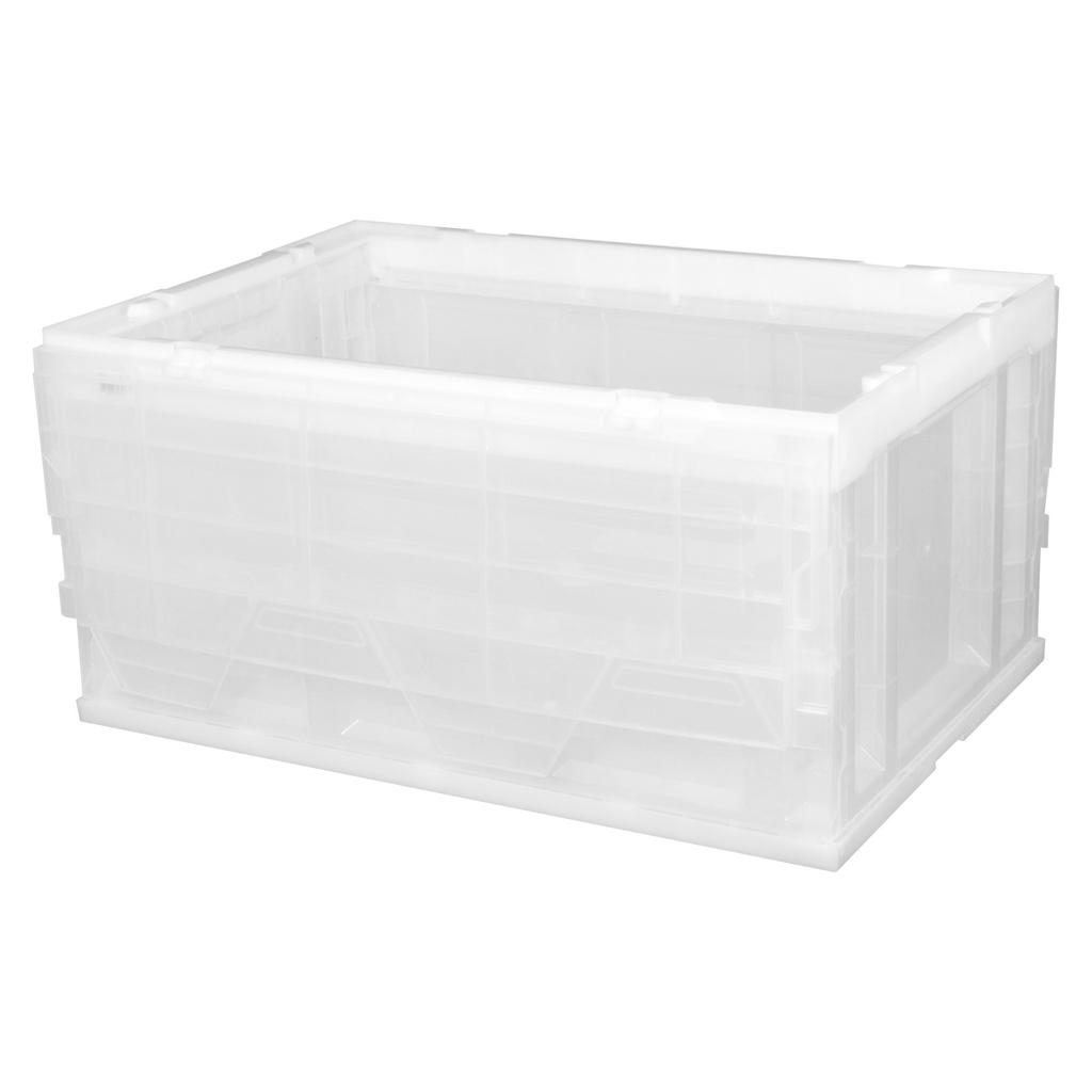 Iris Ohyama Folding Container, Hard, Integrated Lid, HDOH-75L, Clear