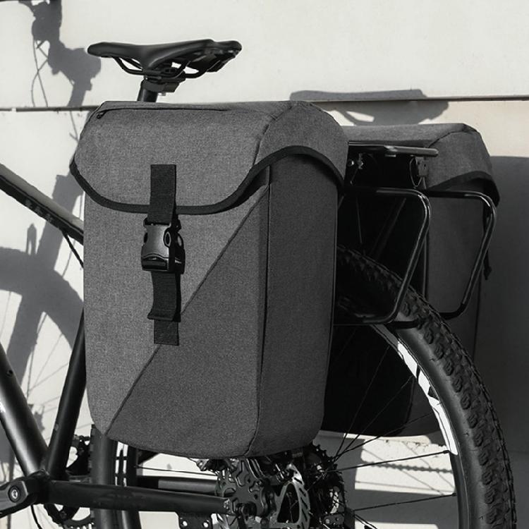 Weatherproofed Cycling Panniers Bag With Carbon Texture Multiple Pocket Organization for Outdoor Exploration