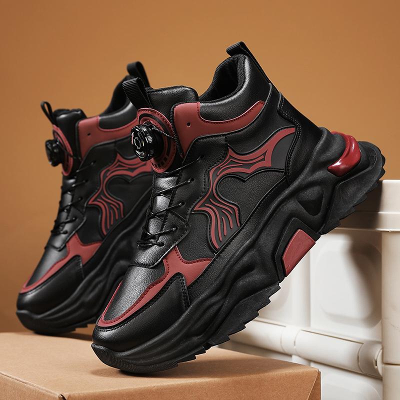 

Модная мужская обувь на толстой подошве в школьном стиле, с удобной подкладкой и повседневная спортивная обувь износостойкая удобная 45 чёрный