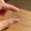 Simple Irregular Earrings Double Layer Personality Earrings Fashionable Hoop Earrings  Gift