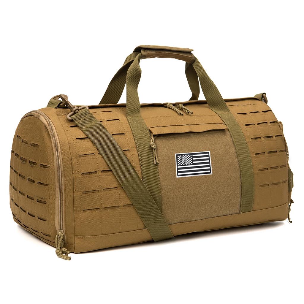 40L Tactical Duffle Bag with Shoe Compartment Men's Sports Gym Bag for Travel and Basketball