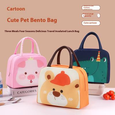 Cartoon Lunch Bag Cute 2pcs Lunch Bag Insulated Bento Box Bag Thick Aluminum Foil Fresh-keeping Lunch Box Insulated Pouch
