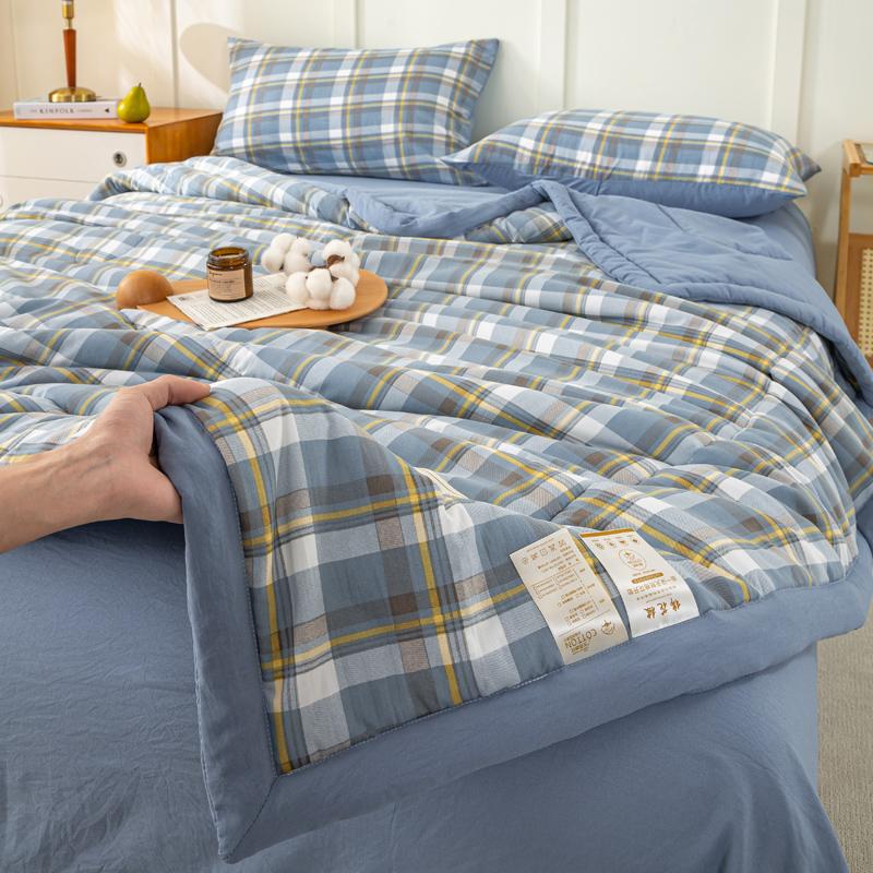 Sleeping Grid A-class Washed Cotton Yarn Dyed Cotton Quilt, Summer Quilt, Quilt Core