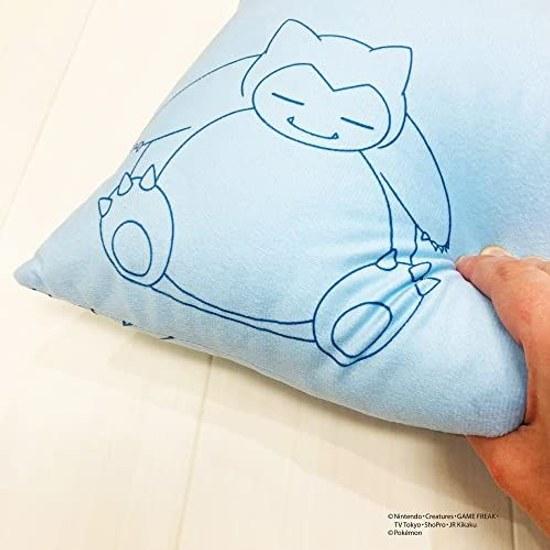 MORIPiLO Pillow Body Pokémon Snorlax Mascot Compact Cushion Goods Plush Toy Nap 28x39x9cm (Snorlax Blue) Character Morishita