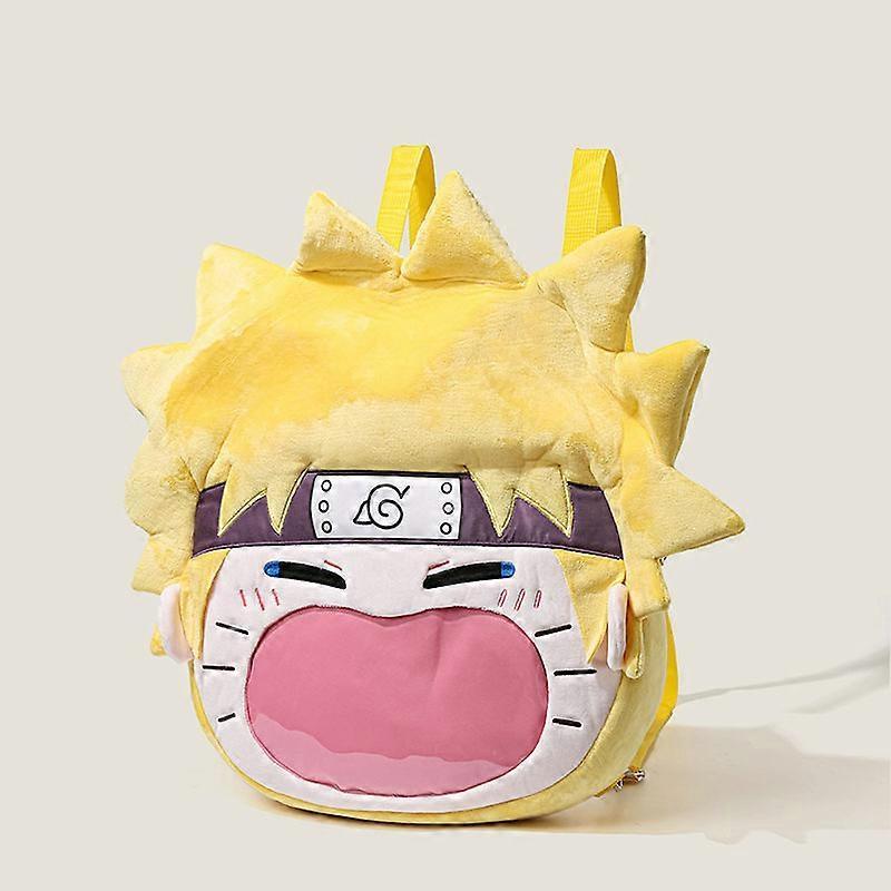 Uzumaki Naruto Itabag Anime Two-dimensional Plush Backpack Cartoon Big Mouth Smiley Transparent Display School Bag Gifts