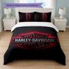 Set Copripiumino Harley-Davidson 3 Pezzi 1 Copripiumino e 2 Federe Biancheria da Letto Morbida per Camera da Letto Domestica