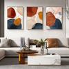 Abstract Geometric Line Orange Watercolor Boho Wall Poster Print Nordic Canvas Painting Art Pictures Living Room Home Decor
