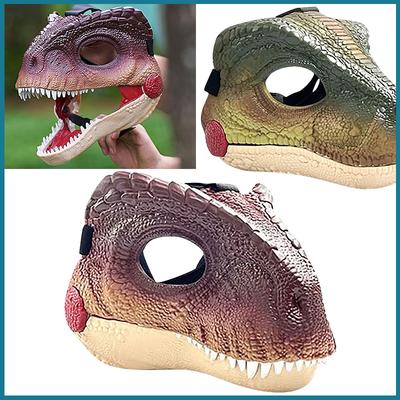 Dino Maske Beweglicher Kiefer Hartplastik Lustige Dinosaurier Maske Mit Dinosaurier Schrei Halloween Dinosaurier Kopf Gesichtsmaske Cosplay Requisiten