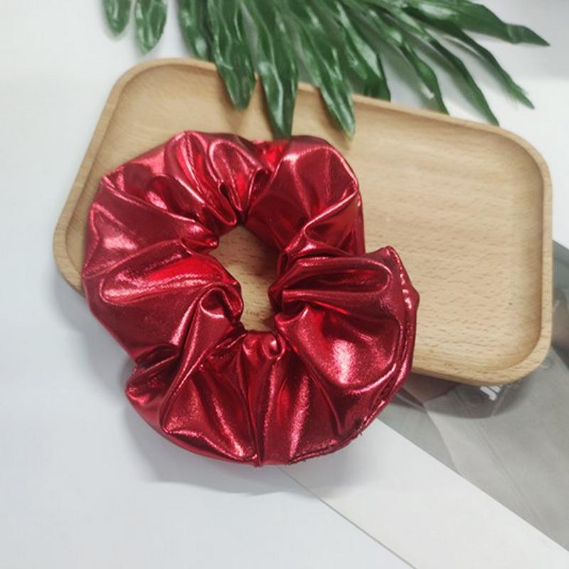Scrunchie din piele de vară Coreea Scrunchie mare pentru păr femei Benzi elastice pentru păr Crăciun pentru cap Legături de frânghie de păr Suporturi pentru coadă de cal
