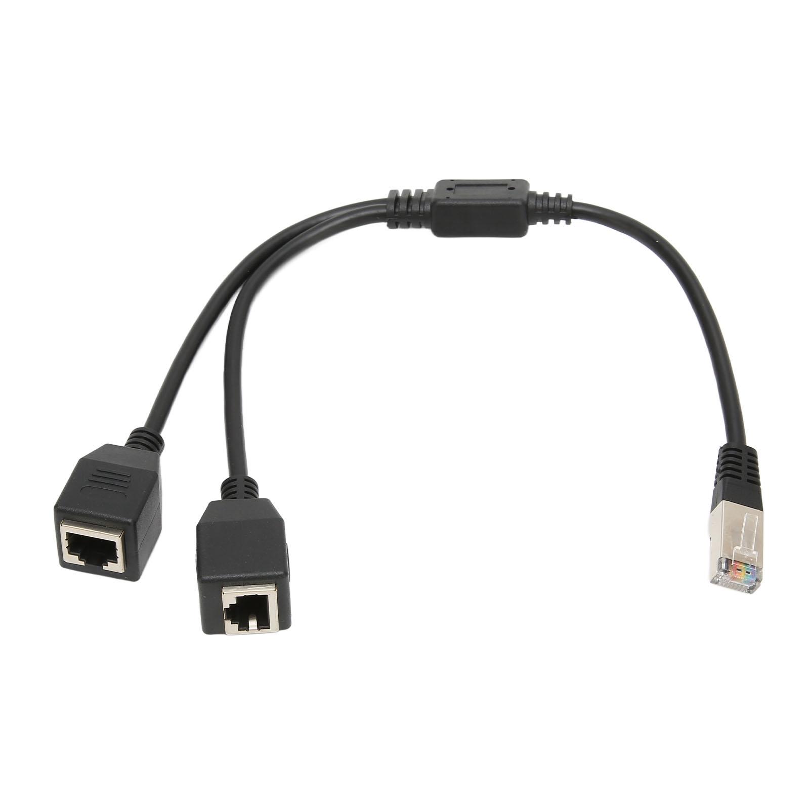 

RJ45 Ethernet Splitter Cable 1 Male to 2 Female Port Stable Fast Transmission Cat5 RJ45 Splitter
