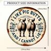 2D 1PC Wooden Disc I Like Pigs Butt Theme Sign 8 Inch Design Decorative Art Durable Wall Plaque Bedroom Office Cafe Bar