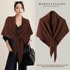 Solid color gray triangular shawl with women's new triangular scarf, young fashion and high sense of versatility