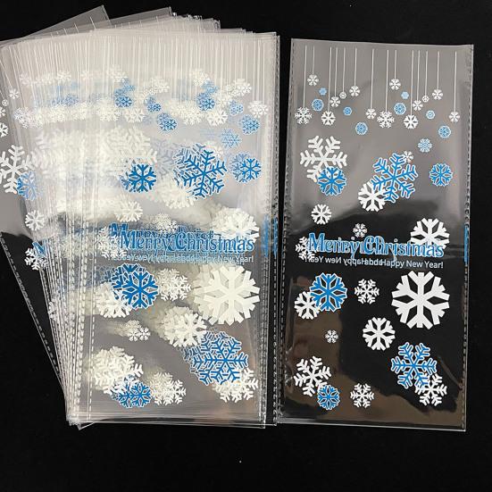50 szt. Świąteczne torebki do pieczenia Przezroczysty nadruk Kreskówkowy do pakowania ciasteczek Nadruk świąteczny Torebki na pieczywo piekarnicze dla piekarni
