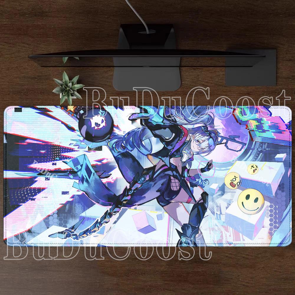 Silver Wolf LV.999 HSR Honkai Star Rail Large XXL Mousepad Overlock Keyboard Anime Girl Kawaii Mouse Pad PC HD Printing Desk Mat
