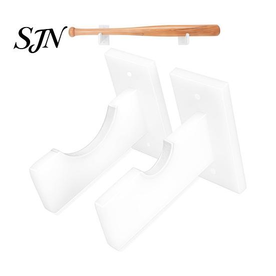 Acrylic Storage Rack 2PCS Baseball Bat Display Stands, Wall Mount Space Saving Holder Holders, Soft Lining Protection Organizers for Sports