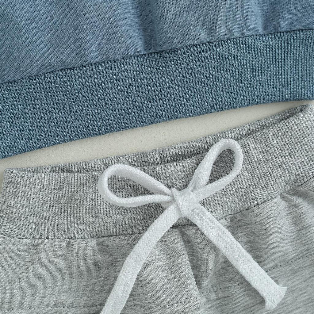 Baby Boys Pants Set 6M 12M 18M 24M 3Y Long Sleeve Crew Neck Sweatshirt with Elastic Waist Sweatpants Infant Clothes