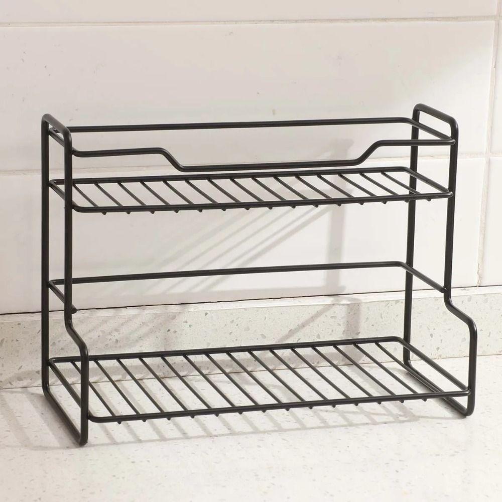 Double-layer Bathroom Storage Rack Modern Kitchen Storage Stand  Home Supplies