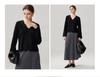 Autumn/Winter 2026 Women's Lace Cashmere V-neck Cardigan - Versatile Single-Breasted Warm Outerwear