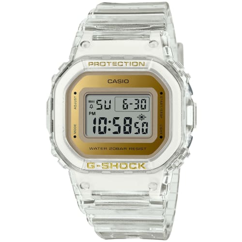 Casio G-Shock Mid-Size Model GMD-S5600SG-7JF Women's Watch with Clear Skeleton
