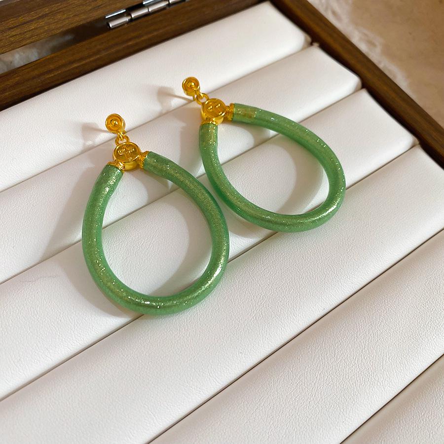 Серебряная Игла Овальные Кожаные Ажурные Серьги - Стиль для Отпуска, Модные, Высококлассные Персонализированные Подвески для Женщин.