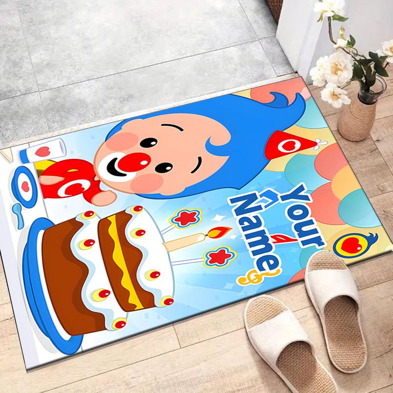 Custom Flim Flim Mat Personalized Name, Polyester Washable Indoor Entryway Rug, Gift for Christmas, Easter, Thanksgiving Day