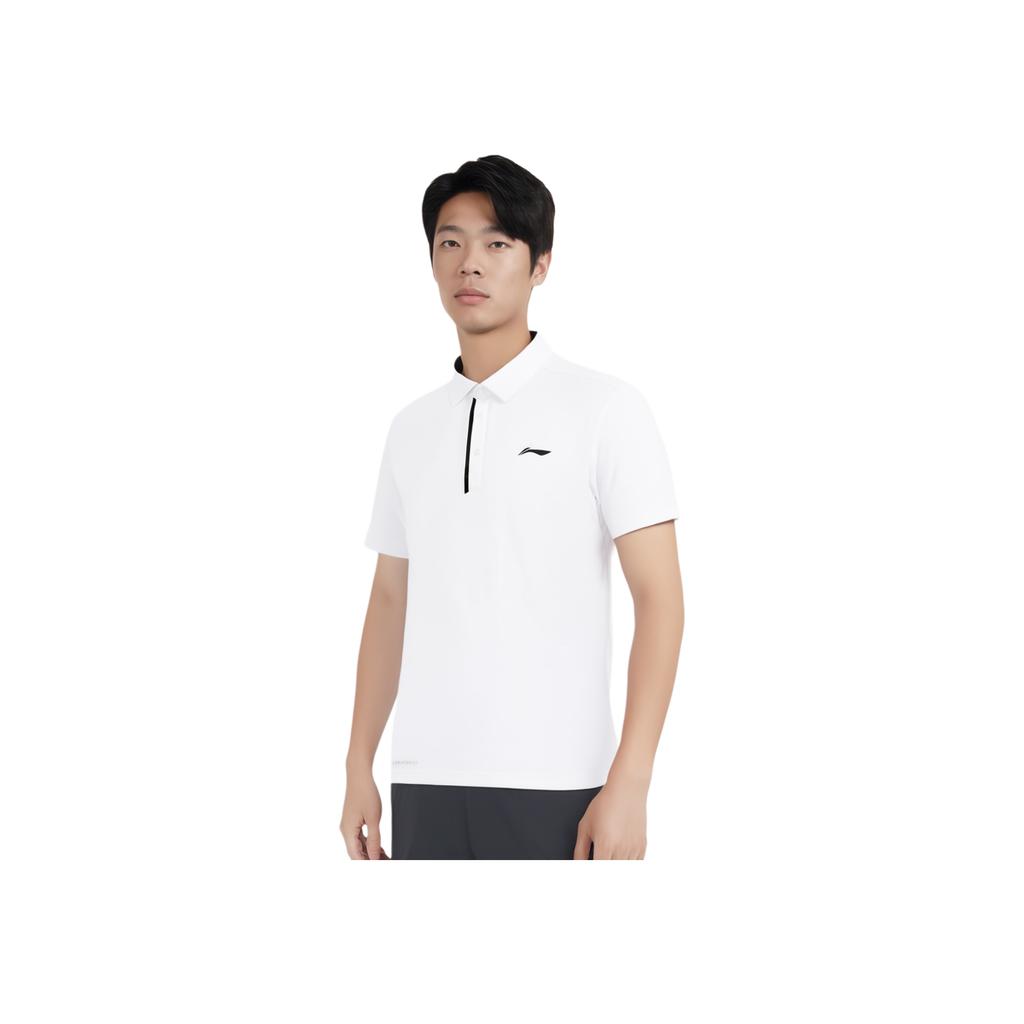 Li-Ning Sports Life Series Solid Color Quick-Drying Polo Shirt Men Tops White APLT031-2