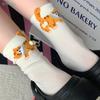 1Pair Cartoon Cat Socks With Balls 3D Kitten Print Comfortable Middle Tube Socks For Women Girls