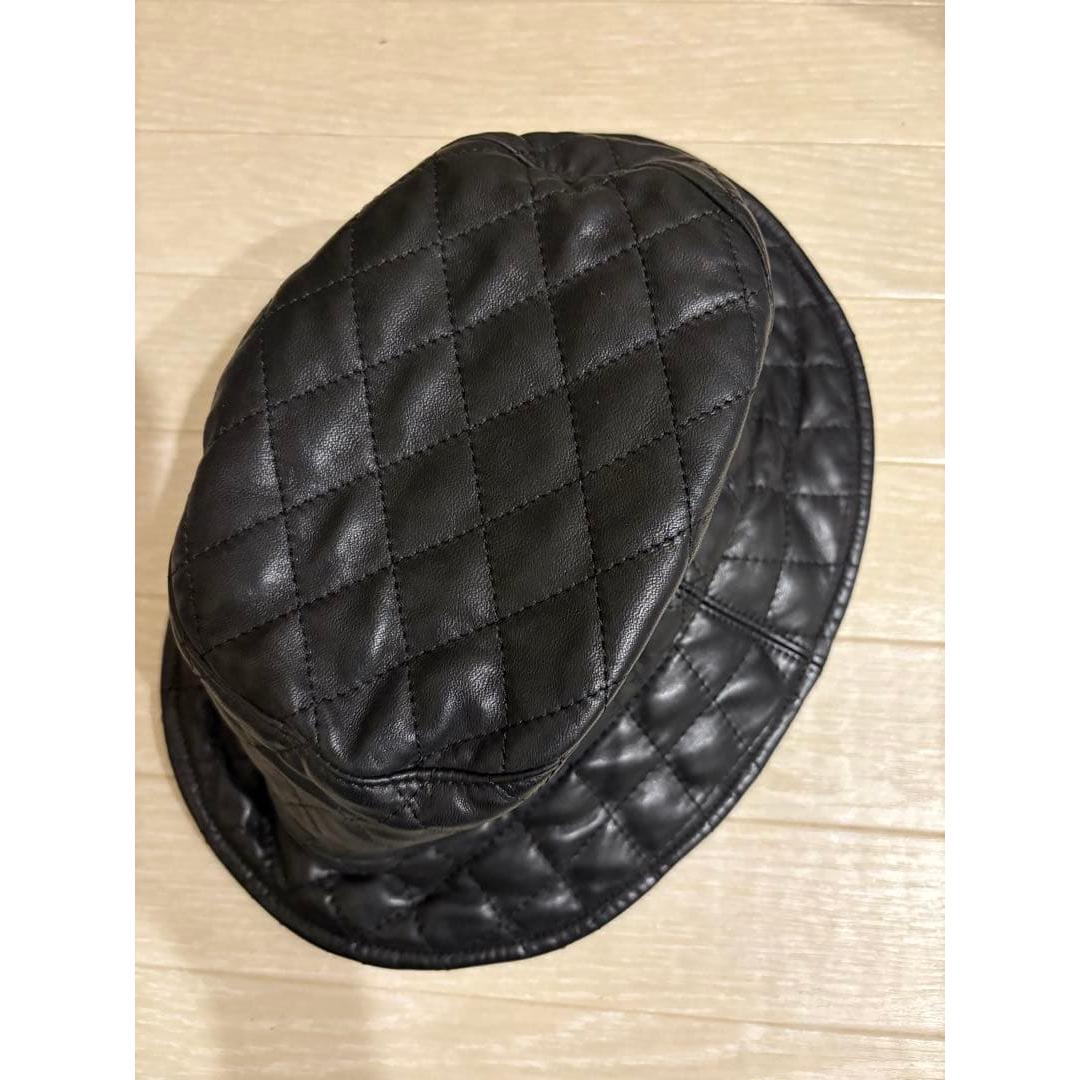 Used KIJIMATAKAYUKI Horse Leather Quilted Bucket Hat