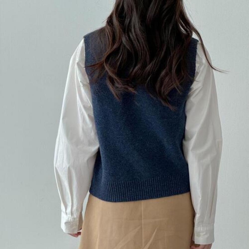 New ArriVals Open Run Autumn Look Cabled V Neck Color Block Knit Vest
