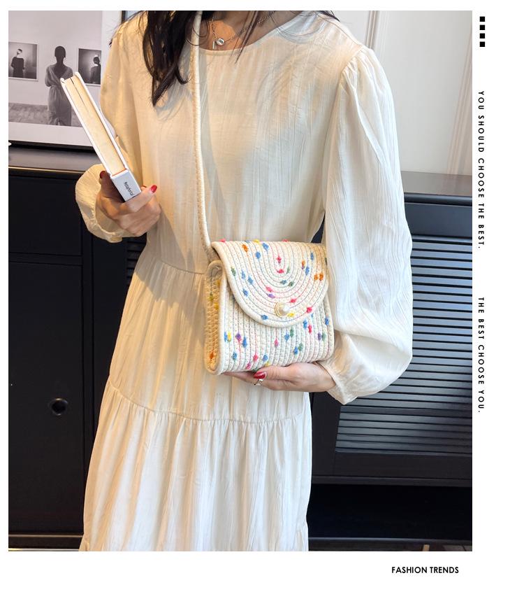 Summer Straw Woven Small Square Crossbody Bag: Fashionable Versatile Handmade Beach Accessory for Women