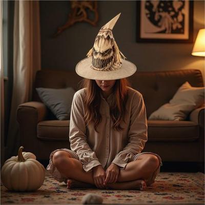 Halloweenský klobouk strašáka slámový klobouk čarodějnice Halloweenská párty Cosplay kostým pro muže ženy Doplněk ke kostýmu