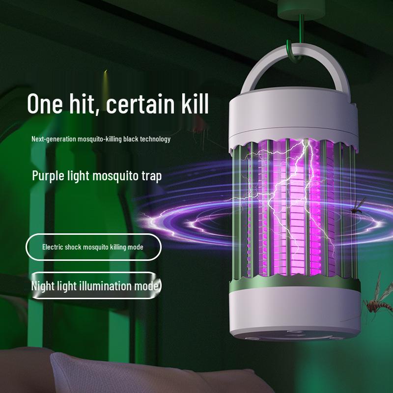 USB Mosquito Killer Lamp: Indoor/Outdoor Electric Shock with Purple Light Photocatalyst Mosquito Repellent and Night Light.