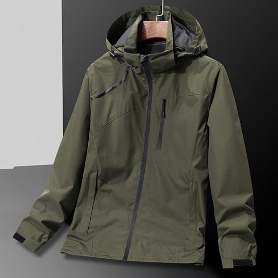 Men Windbreaker Water Resistant Windproof Spring Autumn Plus Size Hooded Jacket Coat for