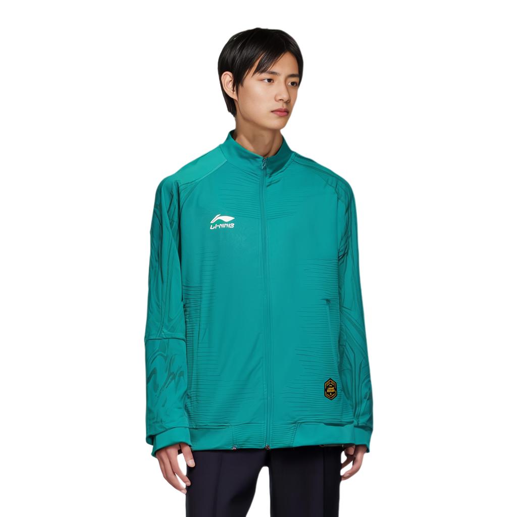 Li Ning Logo Letter Print Stand Collar Long Sleeve Sweatshirt Men Sweatshirt Green AWDR481-1