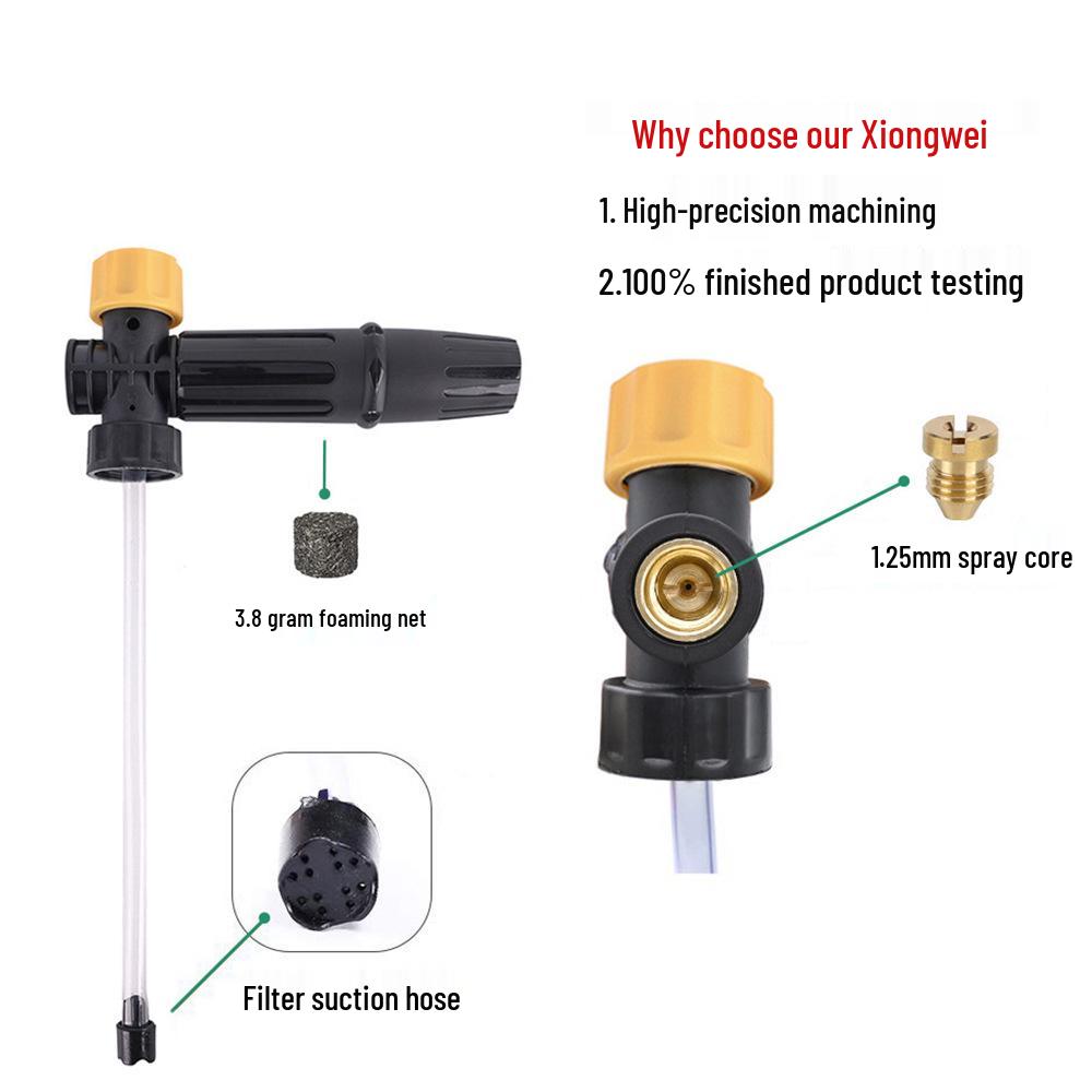 High-Pressure Foam Sprayer for Home and Car Wash - Water Spray Gun Nozzle with PA Pot