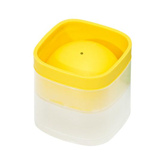 Silicone Sphere Ice Cube Tray with Sealed Lid Large Round Ball Mold жёлтый