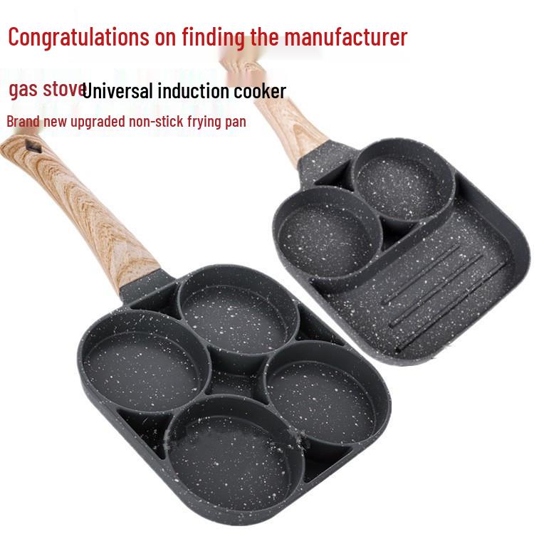 Maifan Stone Non-Stick Four-Hole Frying Pan for Eggs & Steak