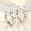 Xiaoqing Fresh Wind Simple Ear Buckle, Fashionable Love Peach Heart Shape Glossy Earrings Ear Jewelry