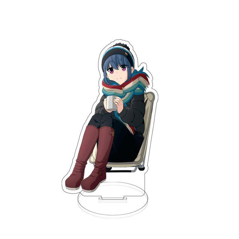 Swaying Camping, Rin Shizi, Animation Peripheral Standing Cards, Acrylic Standing Cards, New Models, Creative Ornaments *3PCS