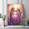 Purple hedgehog Pattern  3pcs 100% Round Full Drill 5D DIY Diamond Painting Embroidery Cross Stitch Rhinestone Décor
