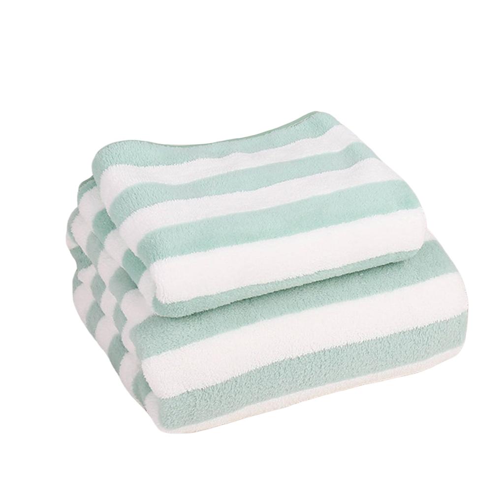 Large Plush Bath Towels Striped Design Quick Dry Highly Absorbent Soft Feel Towels for Sensitive Skin & Daily Use
