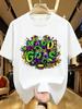 Wds01323creative Letter Printed Plus Size Unisexs Round Neck Tshirt Summer Casual Short Sleeved Top Street Fashion Versatile