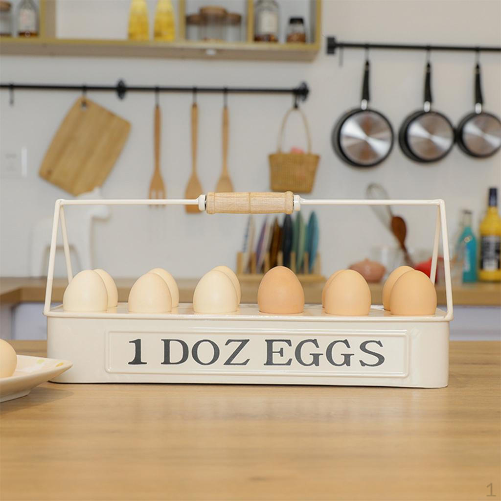 Egg Tray Carrier Box Dispenser Storage for Kitchen Countertop White