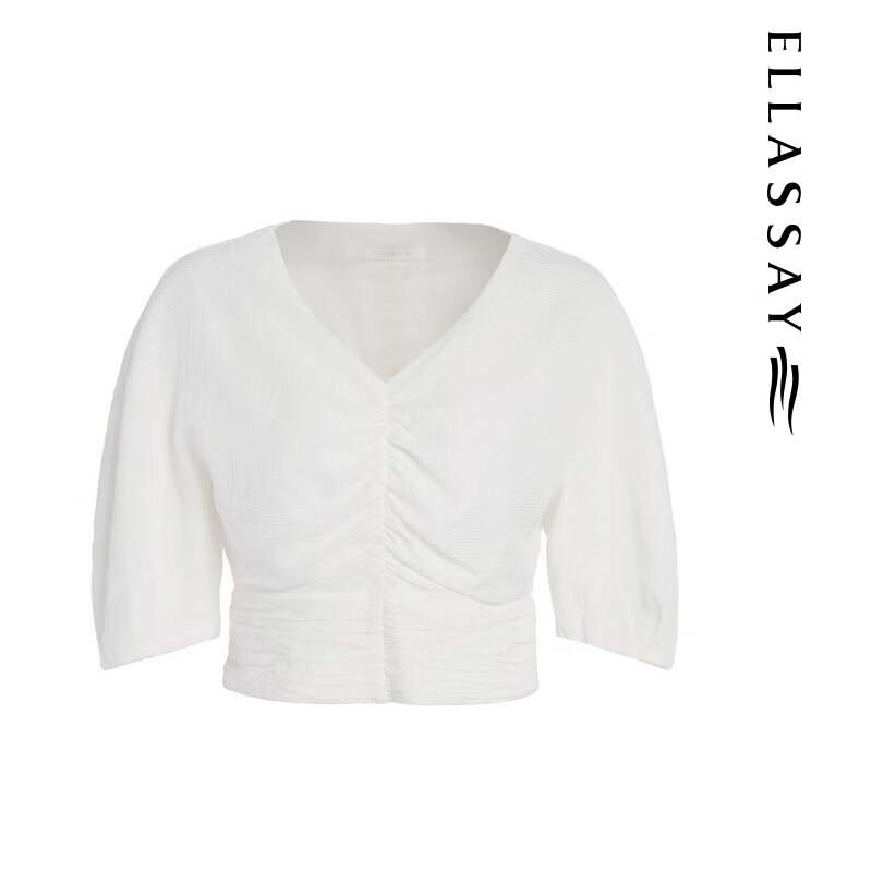ELLASSAY Women's Vintage Cropped Blouse