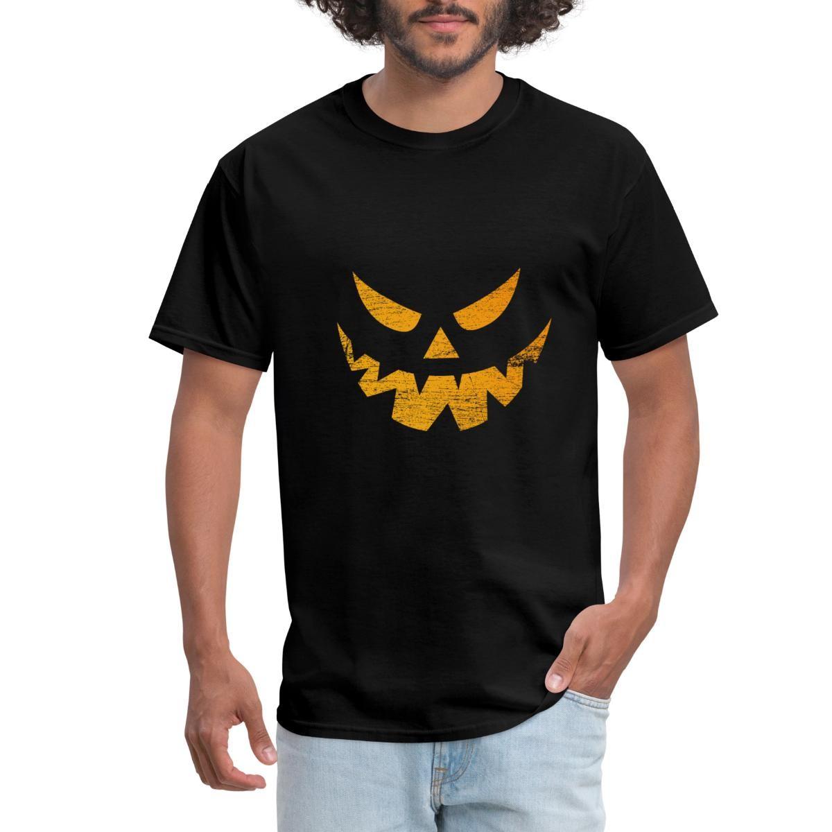 Scary Pumpkin Face Halloween Costume Men s T-Shirt XXXL