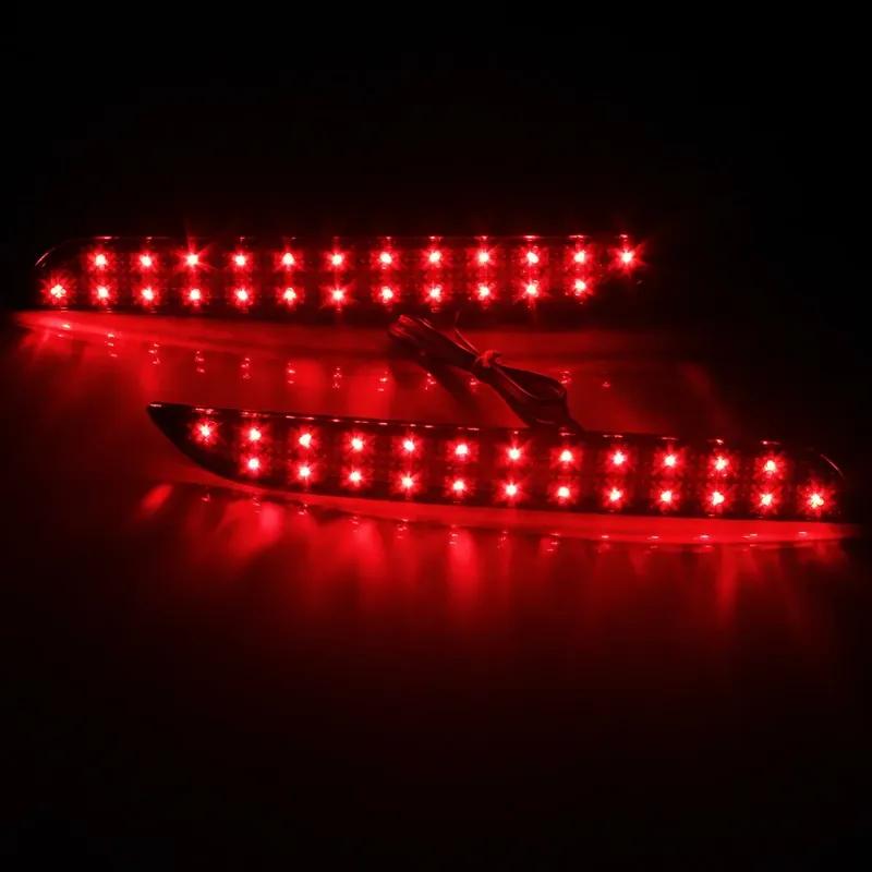 ANGRONG Black Lens LED Rear Bumper Reflector Brake Reverse Light For BMW 5 Series F10 F11 F18