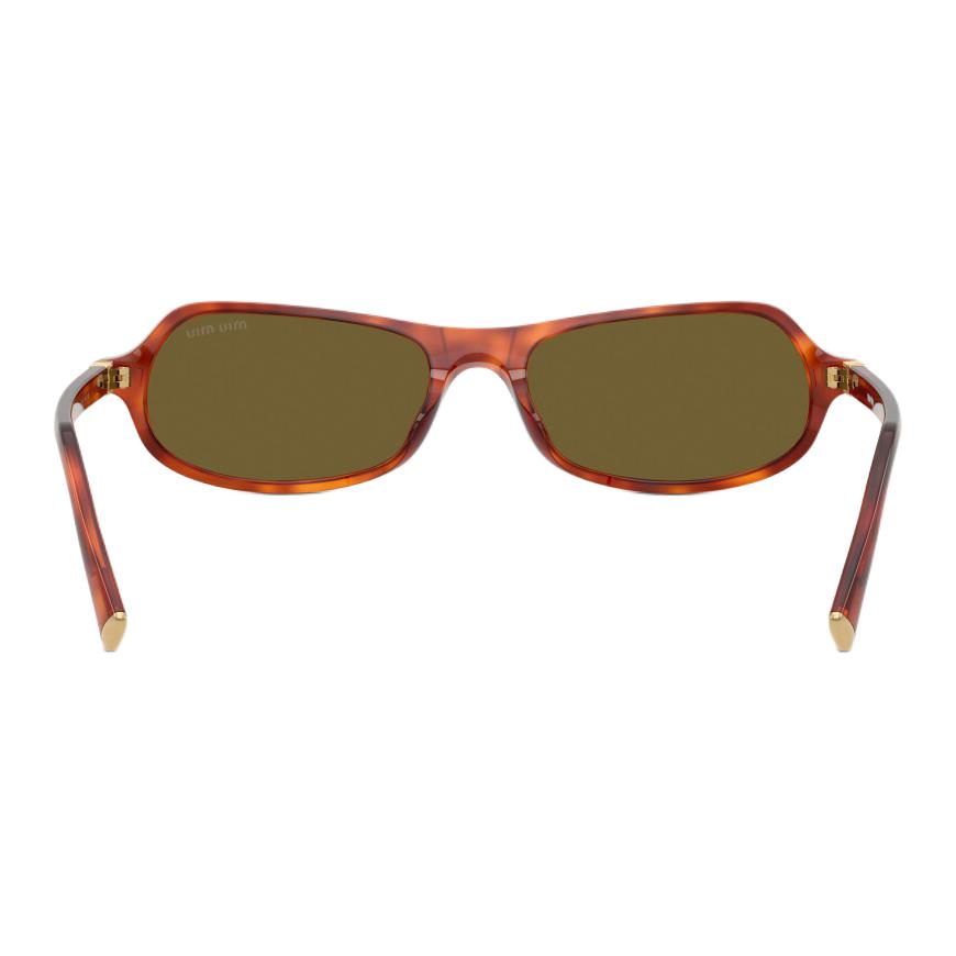 Miu Miu Elegant Brand Logo Acetate Irregular Frame Sunglasses Women sunglasses Havana Cognac MUB10SU11P09Z