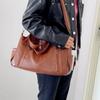 Women's Tote Bag Large Capacity Vintage Shoulder Bag Soft Leather Handbag
