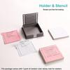 Memo Pad Organizer Sticky Note Holder with Stencil Post Note Holder Desk Organizer for Dorm Room and Office