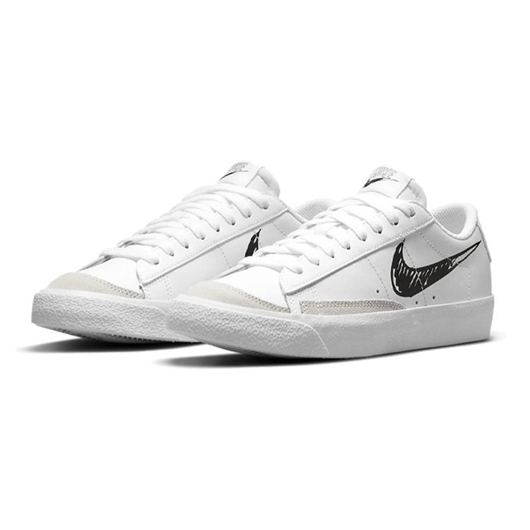 Nike Blazer Low 77 GS Sketch - White Black Kids Sneakers Pure-Platinum DM7819-100